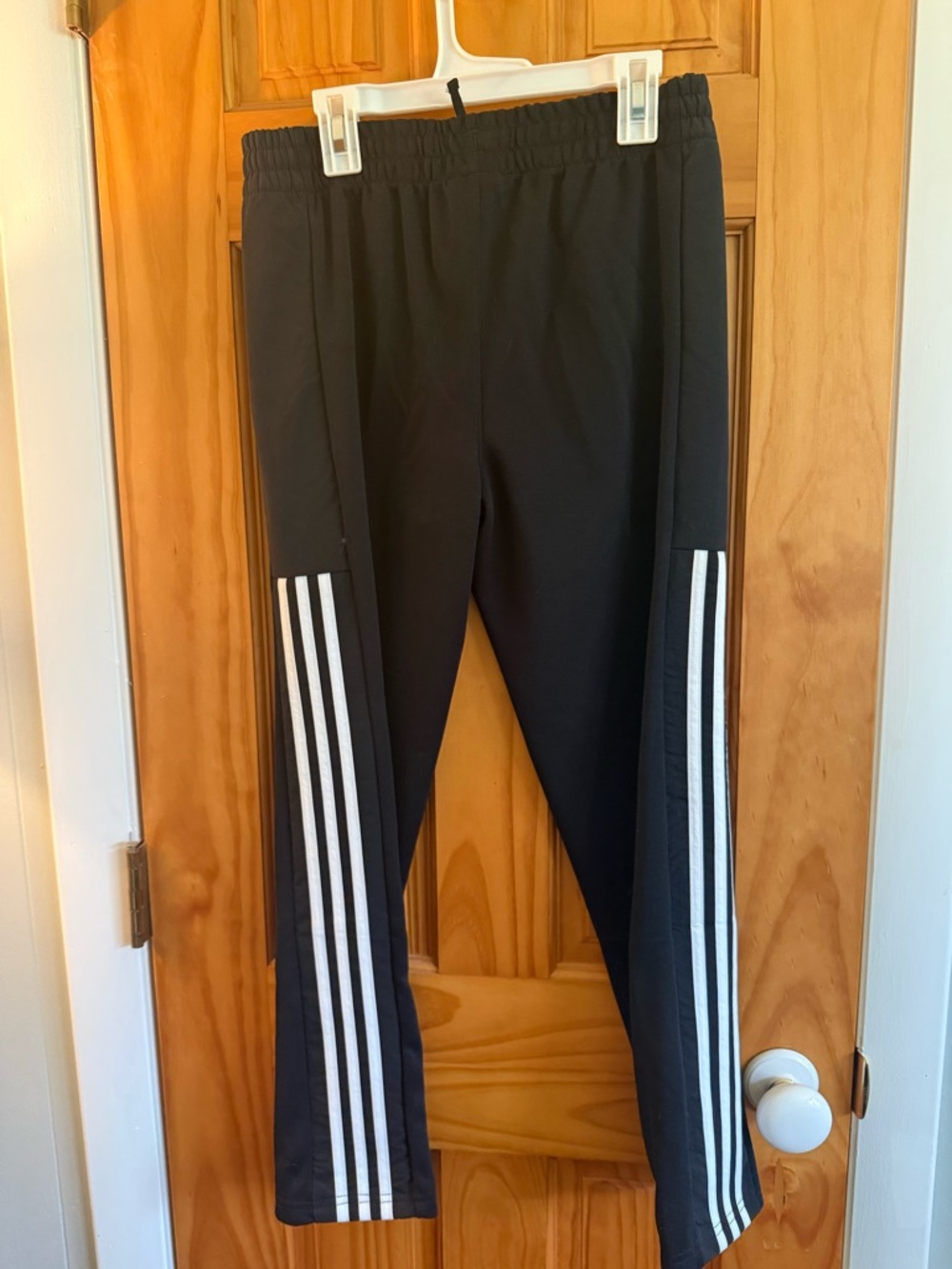 adidas Black Joggers with White Three-Stripe Detail